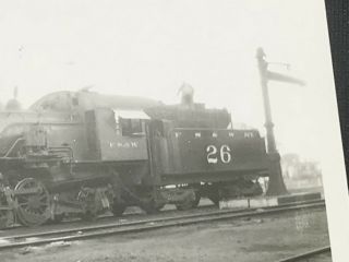 Antique Fort Smith & Western Railway Railroad Train Locomotive No.  26 Photo 3
