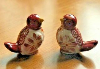 Vintage Red Country Dove Salt And Pepper Shakers With Stoppers,  Rare And Ornate