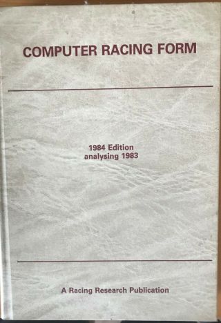 Horse Racing Books Computer Racing Form 1984 Edition - Racing Research Very Rare