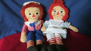 Vintage Raggedy Ann And Andy 14 " By Knickerbocker