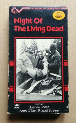 Night Of The Living Dead 1968 Vhs 1986 Congress Video George Romero Horror Rare