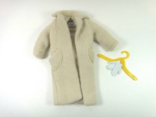 VINTAGE BARBIE PEACHY FLEECY OUTFIT 915 IVORY COAT GLOVES & HANGER 2