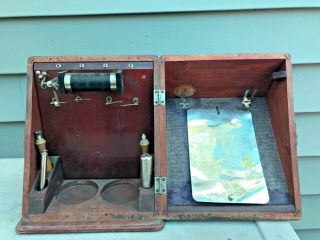 Antique Medical Battery Electro Therapy Quack Instrument Orig Wood Box