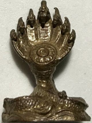 Phraya Naga/serpent 7 Head Phra Lp Rare Old Thai Buddha Amulet Pendant Magic 24