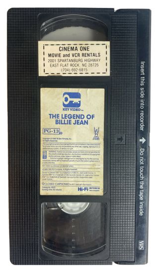 THE LEGEND OF BILLIE JEAN VHS Key Video Release Rare 3