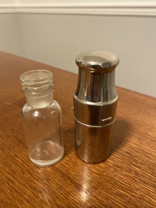 Antique H&a Success Steel Cased Apothecary Jar Medical Medicine Bottle Usa