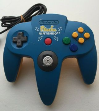 Nintendo 64 N64 Controller - Pikachu Blue Yellow Rare - Authentic |