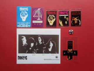 Danzig,  B/w Promo Photo,  6 Backstage Passes,  Steel; Pin,  Very Rare