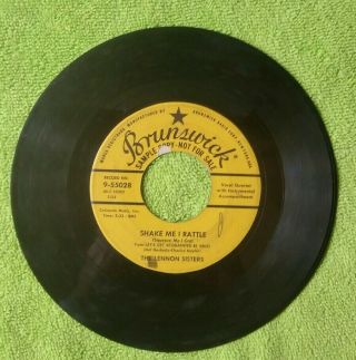 Rare 1957 Promo - The Lennon Sisters - Shake Me I Rattle / Pocahontas / Vg 45 Ff