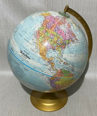 Vintage 12 " Replogle World Nation Series World Globe On Metal Base