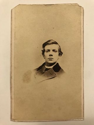 Rare Antique Janesville Wisconsin Handsome Young Man Civil War Era Cdv Photo