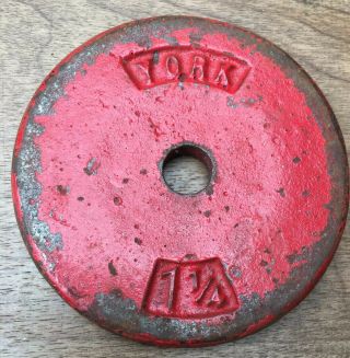 (8) RARE Vintage York Aristocrat Dumbbell Weight Plates - 1 1/4 - Gym - Cast Iron 2