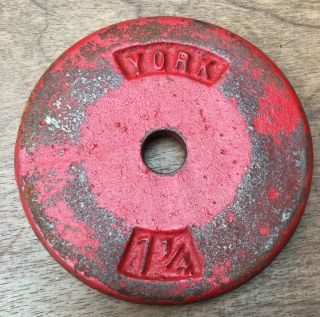 (8) RARE Vintage York Aristocrat Dumbbell Weight Plates - 1 1/4 - Gym - Cast Iron 3