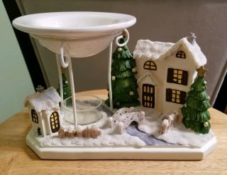 Vintage Yankee Candle Christmas Village Tealight Wax Tart Warmer Burner