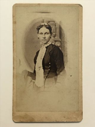 Rare Antique Dayton Ohio Pretty Woman Civil War Era Cdv Photo
