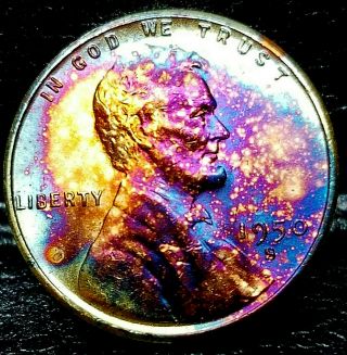 Rare 1950 - S Lincoln Wheat Penny Cent - " Beautifully Toned " Ms Gem Bu 08