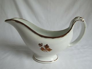 Antique Alfred Meakin Ironstone China Tea Leaf Gravy Bowl Boat Copper Luster