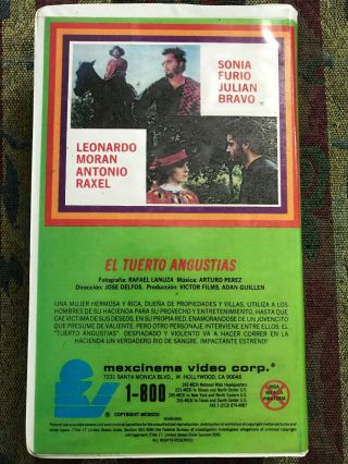 El Tuerto Angustias VHS Rare Horror Action Cult Mexi Spanish Clamshell Sleaze 2