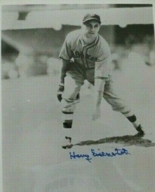 Rare Vintage 8x10 Photo Signed By " Harry Eisenstat " Brooklyn Dodgers