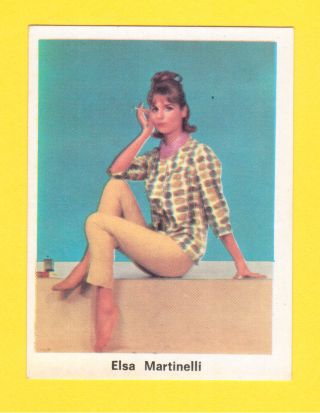 Elsa Martinelli Rare 1960s Movie Film Star Bubblegum Card From Serbia
