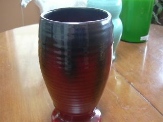 Medalta Medicine Hat Alberta Pottery Vase 75 / 7 " Rare Black Over Deep Red