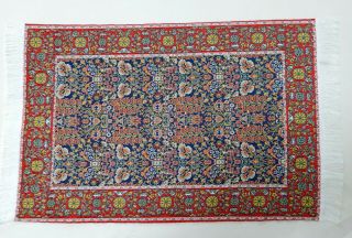 Vintage Large Red Persian Rug Dollhouse Miniature 1:12 7 " X 12 "