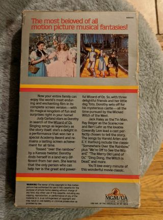 RARE The Wizard of Oz First 1983 MGM UA Home Video - Early VHS Release - 3