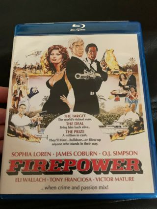 Firepower (blu - Ray) Sophia Loren Scorpion Releasing Oop Rare First Edition Blu