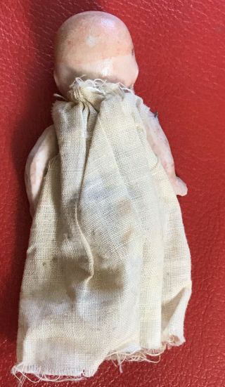 Vintage Antique Jointed Baby Doll 3.  5” - Porcelain / Bisque Made in Japan 3
