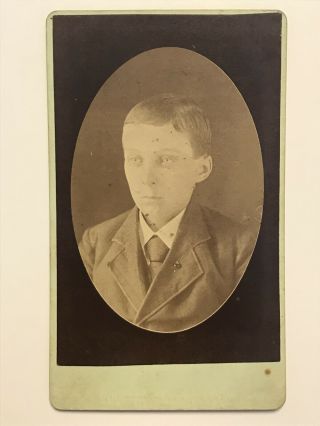 Rare Antique Somerset Ohio Handsome Young Man Civil War Era Cdv Photo