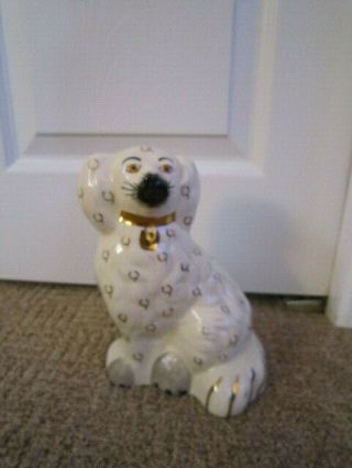 Antique 8” Staffordshire Dog King Charles Spaniel Figurine