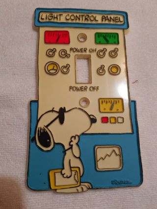 Snoopy Peanuts Light Switch Cover - Vintage - Light Control Panel