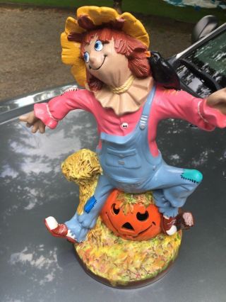 Vintage 1977 Byron Molds Halloween Fall Scarecrow Ceramic Figurine Rare