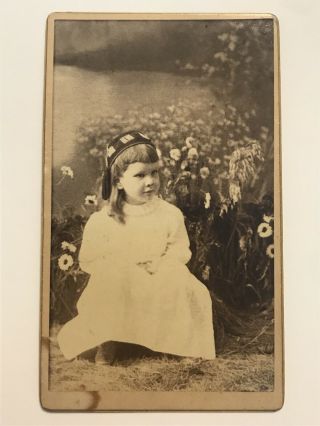 Rare Antique Young Girl In Hat Civil War Era Cdv Photo