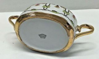 RARE Royal Vienna Sugar Bowl Floral White Porcelain /China/Gold Gilt Vintage 3