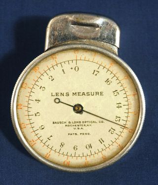 Vintage Antique Bausch,  Lomb Optical Co.  Lens Measure Measuring Device Lenses