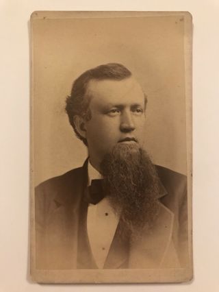 Rare Antique Hartford Connecticut Bearded Man Civil War Era Cdv Photo