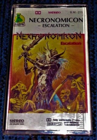 Necronomicon ‎– Escalation.  Vg Cassette Tape Mc Rare Thrash Metal Plays Well
