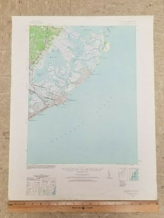 Vintage Antique 1940 Atlantic City Jersey Nj Usgs Topographic Topo Quad Map