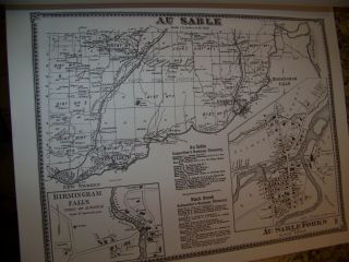 1869 CLINTON COUNTY NY ATLAS MAP FW BEERS CHAMPLAIN SARANAC CHAZY 1977 REPRINT 2
