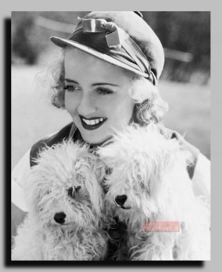 Hv - 0628 Actress Bette Davis And Her Dogs Great Rare 8x10 Photo