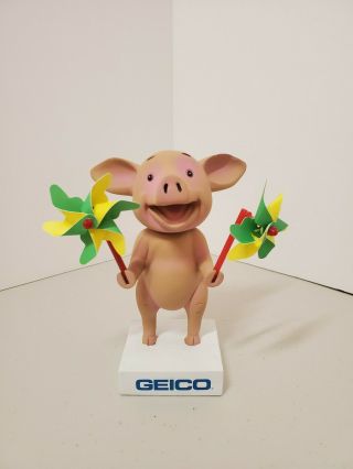 Geico Maxwell The Pig Unique Standing Figure Advertising Animal Bobblehead Rare