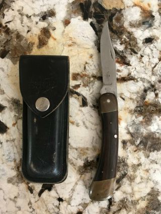 Rare Buck 110 Vintage Knife,  Usa 3 Line 2 Dot With Black Buck Sheath.