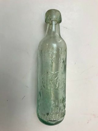 Antique Bottle: Green Torpedo Round Bottom Blob Top 9 " Tall Gingerale