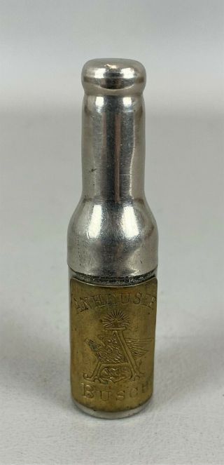 Antique Anheuser Busch Advertising Beer Bottle Shaped Pocket Corkscrew