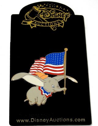 Rare Le Disney Pin✿dumbo Elephant American Flag Us Patriotic Stars Usa