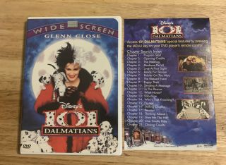101 Dalmatians (dvd,  1998) Gleen Close - Authentic Us Disney Release Rare Oop