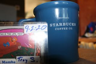 2008 Starbucks Blue 18 Oz Ceramic Mug Very Rare