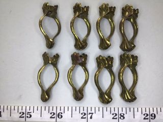 Antique Ornate Shell Design Brass Curtain Hooks Claws Drapery Clasps