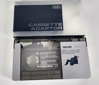 Maxell Vhs Video Tape Cassette Adapter For Vhs - C Videotapes Vp - Ca Metal Rare Htf